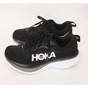 Hoka Bondi 8 Womens Running Shoes Black White 1127952 BWHT Size 6B Like New
